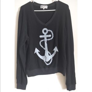 Very cute and comfy Wildfox classic sweater , black anchor